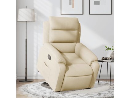 Zvedací polohovací křeslo textil [3204989] (Barva Krémová)