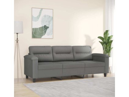 3místná pohovka 180 cm tkanina z mikrovlákna [359569] (Barva Tmavě šedá)