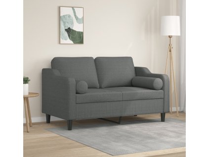 2místná pohovka s polštáři 120 cm textil [3200838] (Barva Tmavě šedá)