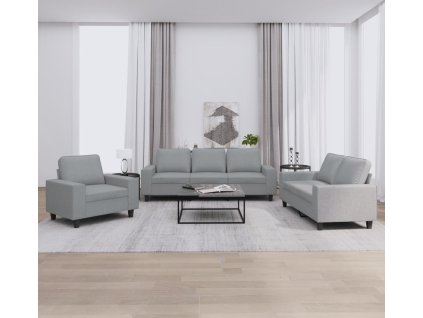 3dílná sedací souprava textil [3201866] (Barva Světle šedá)