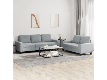 2dílná sedací souprava textil [3201898] (Barva Světle šedá)