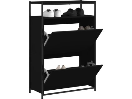 Botník 75 x 34 x 112 cm kompozitní dřevo [840034] (Barva Černá)