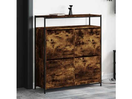 Botník se 4 výklopnými zásuvkami 100 x 34 x 112 cm [3214415] (Barva Kouřový dub)