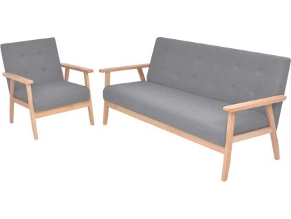 2dílná sedací souprava textilní čalounění [275177] (Barva Světle šedá)
