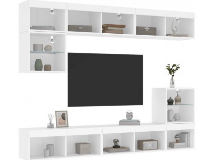 8dílná obývací stěna s LED kompozitní dřevo [3216668]