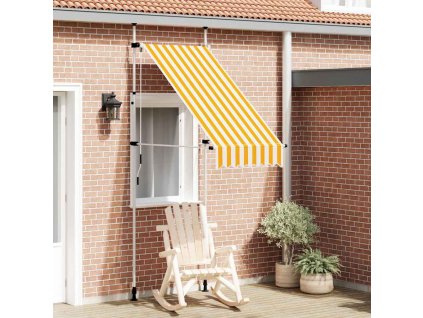 Ručně zatahovací markýza 100 cm pruhy [145831] (Barva oranžová a bílá)