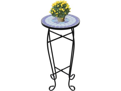 Mozaikový stolek na květiny a bílý [41128]