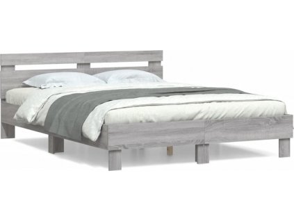 Rám postele s čelem 140 x 190 cm kompozitní dřevo [3207439]