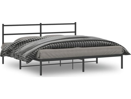 Kovový rám postele s čelem 183 x 213 cm [355370] (Barva Černá)