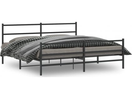Kovový rám postele s hlavovým a nožním čelem 180 x 200 cm [355387]