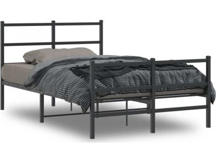 Kovový rám postele s hlavovým a nožním čelem 120 x 200 cm [355381]