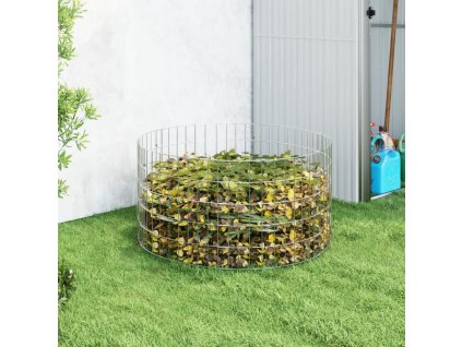 Zahradní kompostér Ø 100 x 50 cm pozinkovaná ocel [3115943]