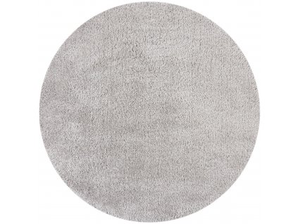 Kusový koberec Shaggy Teddy Grey kruh