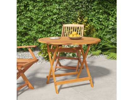 Skládací zahradní stůl Ø 90 x 75 cm masivní akáciové dřevo [319670]