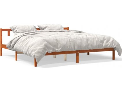 Rám postele voskově hnědý 200 x 200 cm masivní borovice [844813]