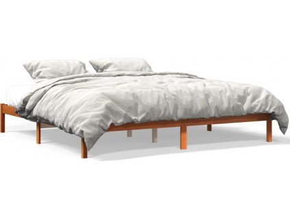 Rám postele voskově hnědý 200 x 200 cm masivní borovice [844869]