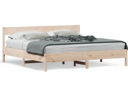 Rám postele s čelem voskově 180x200 cm masivní borovice [3216203]