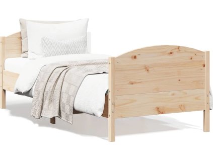 Rám postele s čelem 90 x 200 cm masivní borové dřevo [842566]