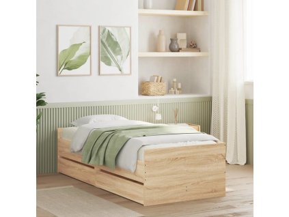 Rám postele se zásuvkami 75 x 190 cm Small Single [3207359] (Barva dub sonoma)