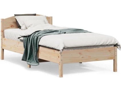 Postel bez matrace 90 x 190 cm masivní borovice [842623] (Barva Bílá)