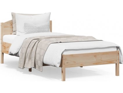 Rám postele s čelem voskově 100 x 200 cm masivní borovice [842614]