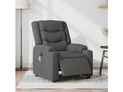 Elektrické masážní polohovací křeslo textil [3206571] (Barva Tmavě šedá)
