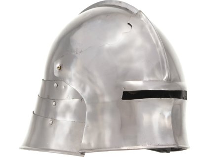 Středověká rytířská přilba pro LARPy replika stříbro ocel [286214]