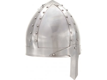 Středověká rytířská přilba pro LARPy replika stříbro ocel [286216]