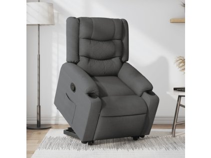 Zvedací polohovací křeslo textil [3206574] (Barva Tmavě šedá)