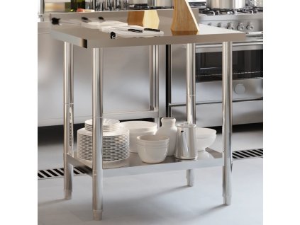 Kuchyňský pracovní stůl přístěnný 82,5x55x93 cm nerezová ocel [376457]