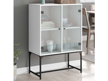 Odkládací skříňka se skleněnými dvířky 69x37x100 cm [836552] (Barva Hnědý dub)