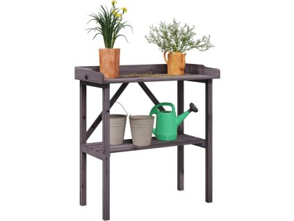 Přesazovací stůl s policí 78 x 38 x 82,5 cm masivní jedle [156349] (Barva Přírodní)