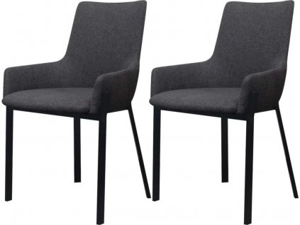 Jídelní židle 2 ks tmavě šedé textil [242767]