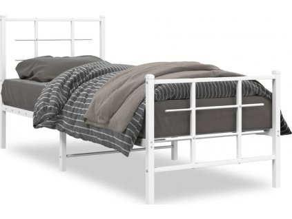 Kovový rám postele s hlavovým a nožním čelem 80 x 200 cm [355619]