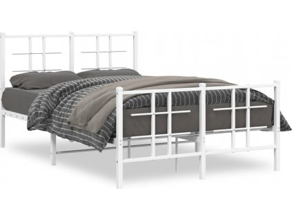 Kovový rám postele s hlavovým a nožním čelem 120 x 200 cm [355626]