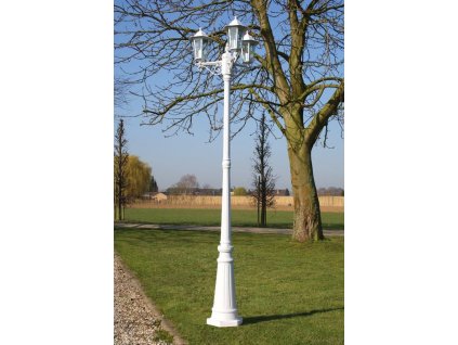 Zahradní lampa vysoká 3 ramena 215 cm /černá hliník [40245]