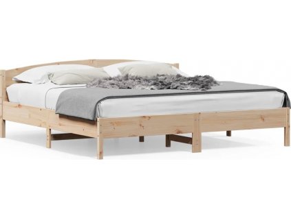 Rám postele s čelem voskově 180x200 cm masivní borovice [3216191]