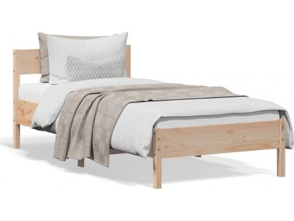 Rám postele s čelem 90 x 200 cm masivní borové dřevo [842762]
