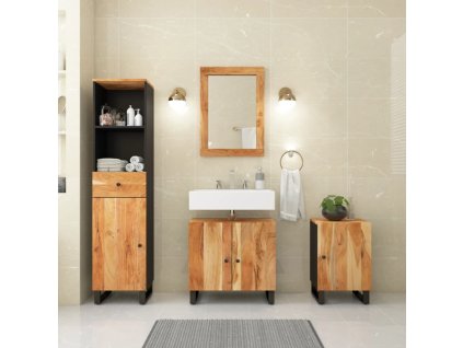 4dílná koupelnová sestava masivní akáciové dřevo [3200642]