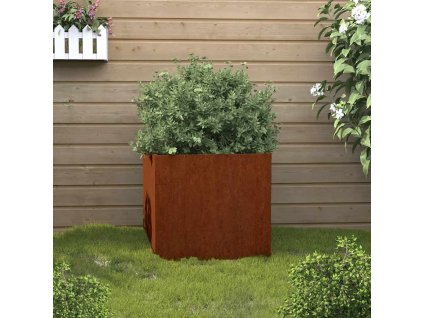 Truhlík stříbrný 49 x 47 x 46 cm pozinkovaná ocel [841559] (Barva Ocel/Černý)