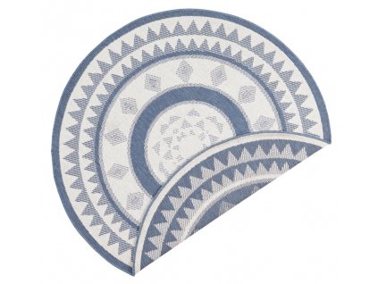 Kusový koberec Twin Supreme 103414 Jamaica blue creme kruh – na ven i na doma