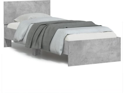 Rám postele s čelem a LED osvětlením 90 x 190 cm [838835] (Barva Černá)