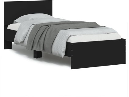Rám postele s čelem a LED osvětlením 75 x 190 cm [838842] (Barva Černá)
