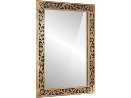 Koupelnové zrcadlo 50 x 70 x 2,5 cm masivní mangovník a sklo [358243]
