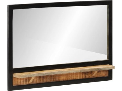 Zrcadlo s policí 80x8x55 cm sklo a masivní mangovníkové dřevo [358579]