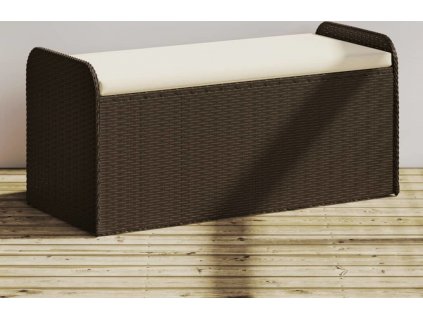 Úložná lavice s poduškou 115 x 51 x 52 cm polyratan [365729]