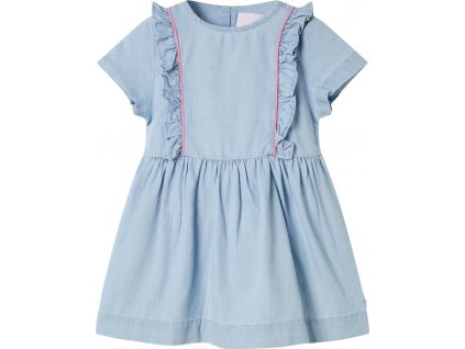 Dětské šaty s volánky bledě modré 104 [10905]