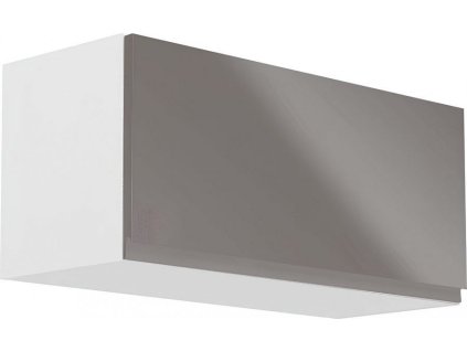 Horní skříňka, bílá / šedý extra vysoký lesk, AURORA G80K [0000238095]