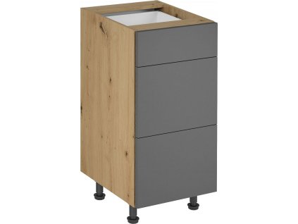 Spodní skříňka, dub artisan/šedý mat, LANGEN D40S3 P [0000279858]