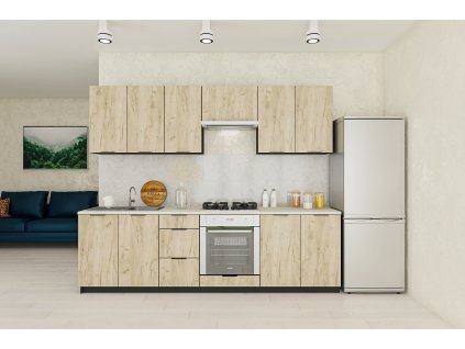 Kuchyňská linka 260 TATIKA grey craft oak